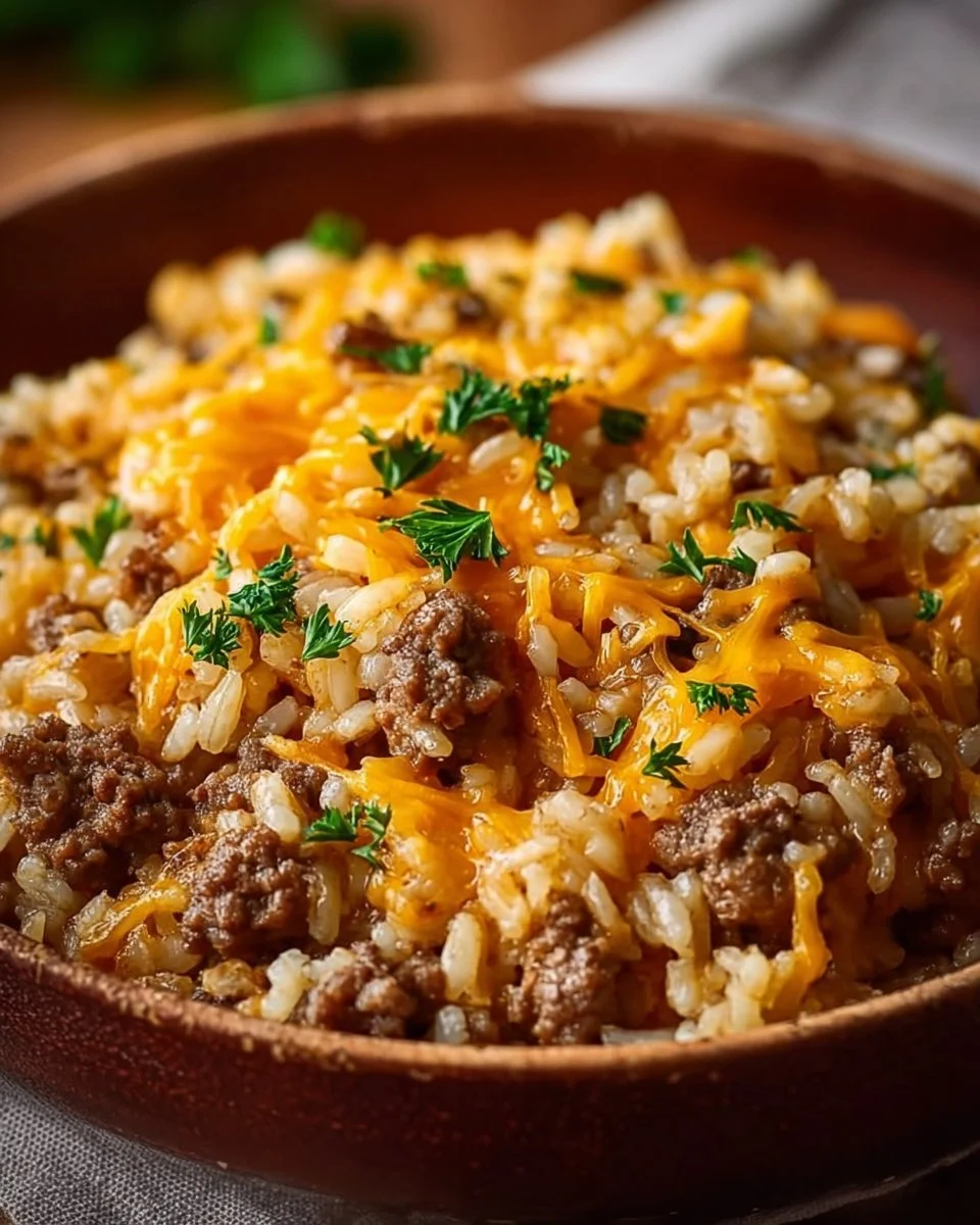 Cheesy Hamburger Rice Casserole