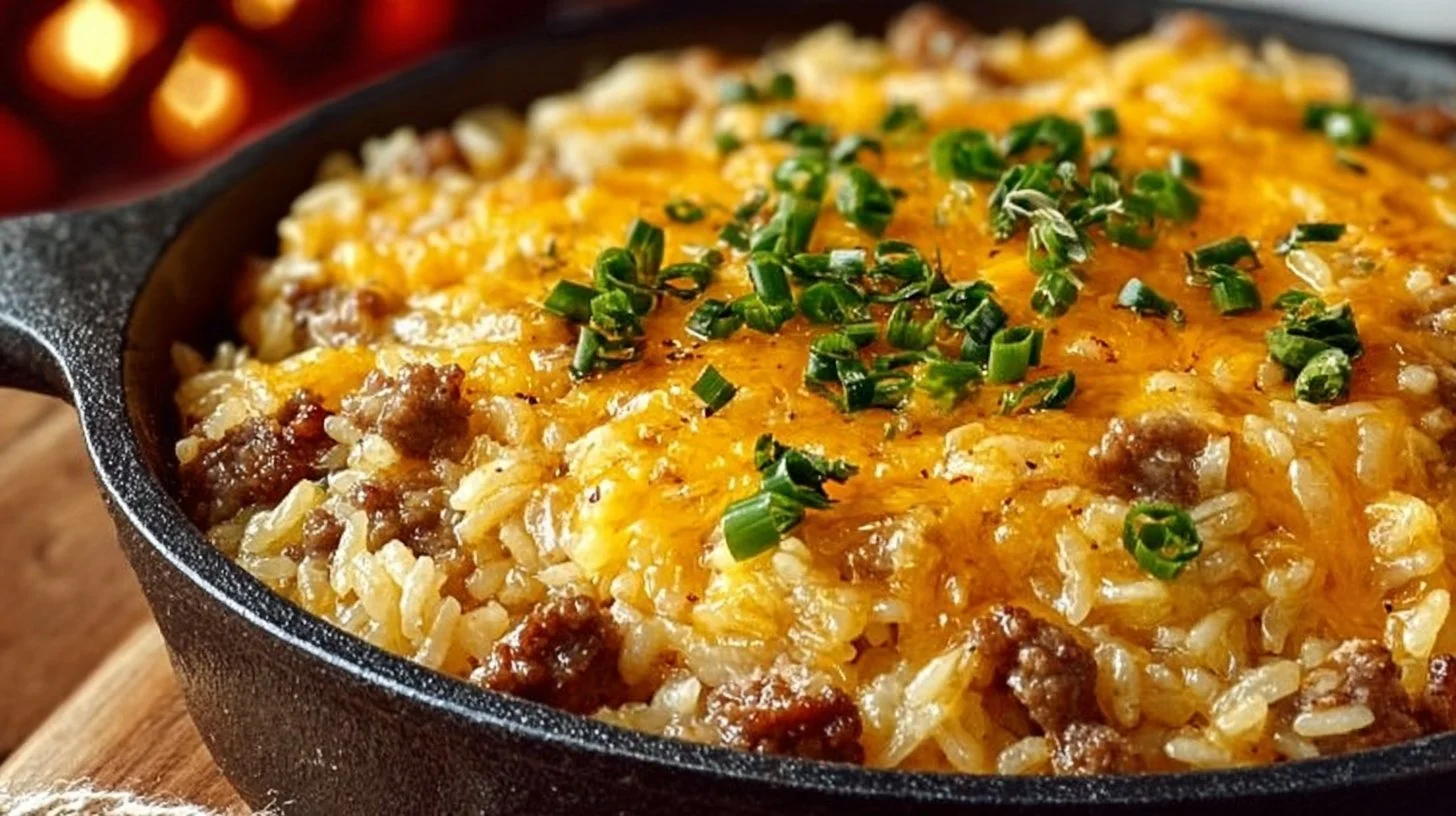 Cheesy Hamburger Rice Casserole