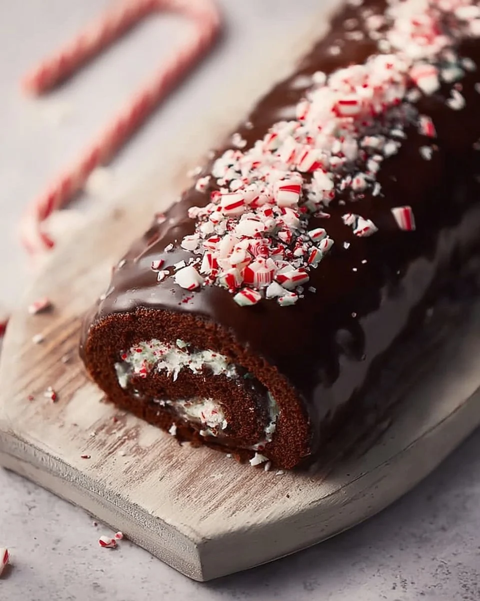 Classic Christmas Peppermint Roll Cake