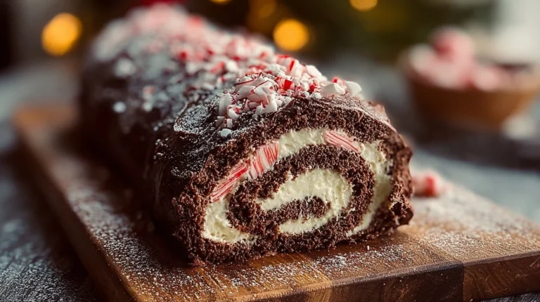 Classic Christmas Peppermint Roll Cake