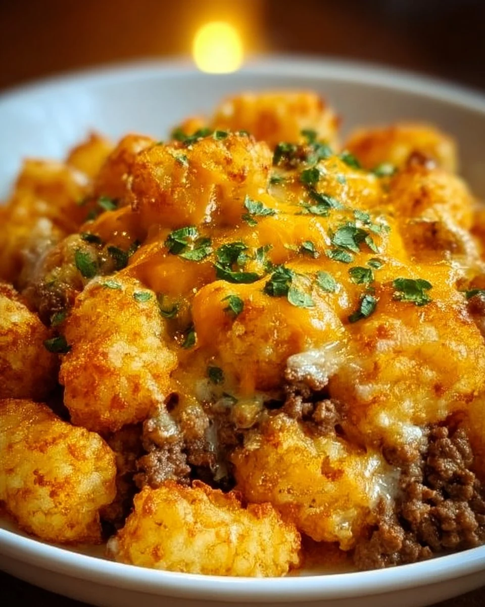 Tater Tot Casserole with Ground Beef