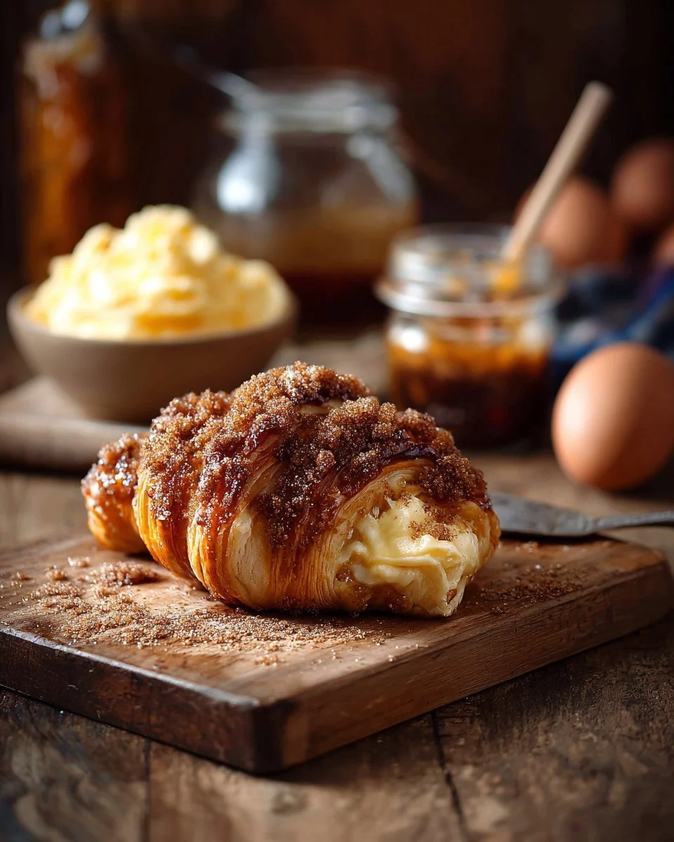 Baked Croissant Cinnamon French Toast