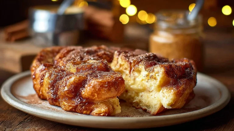 Baked Croissant Cinnamon French Toast