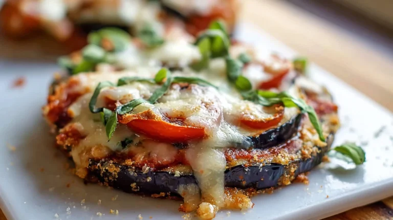 Cheesy Baked Eggplant Pizza