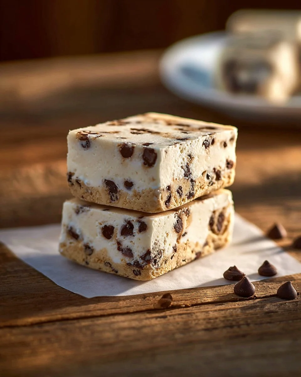Chocolate Chip Cookie Ice Cream Bars