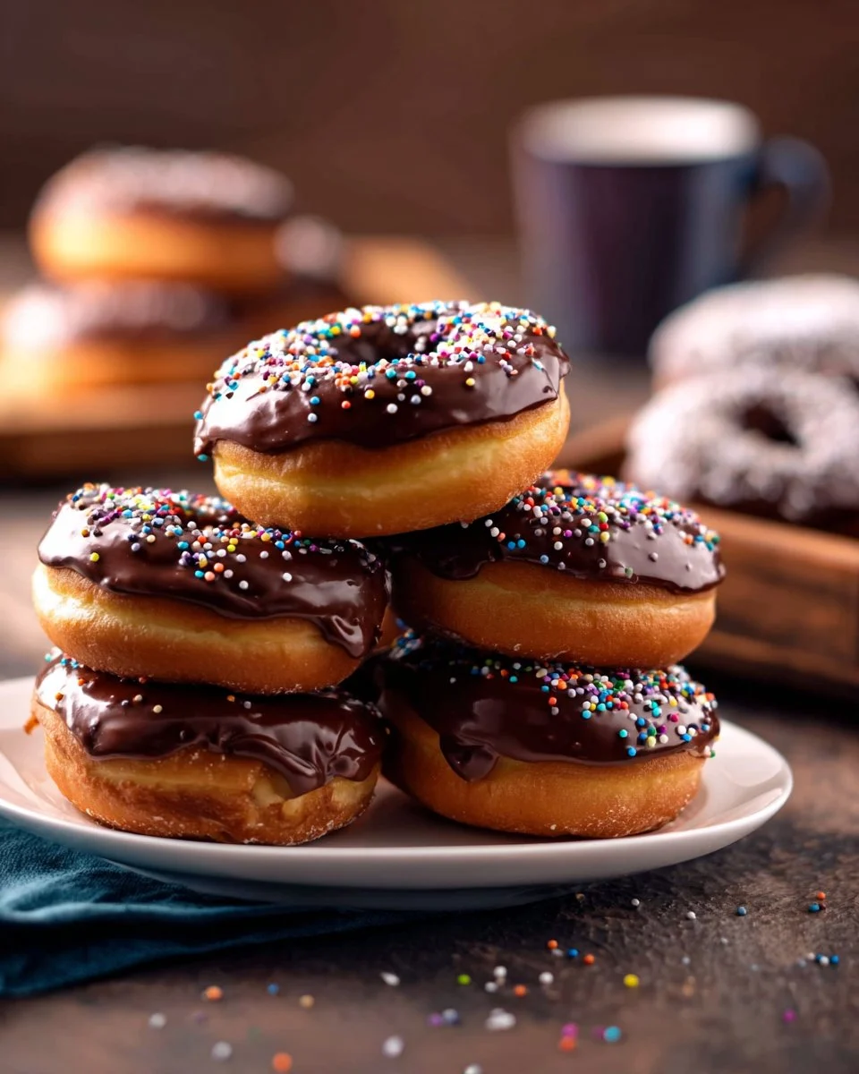 Chocolate Glazed Baked Mini Donuts