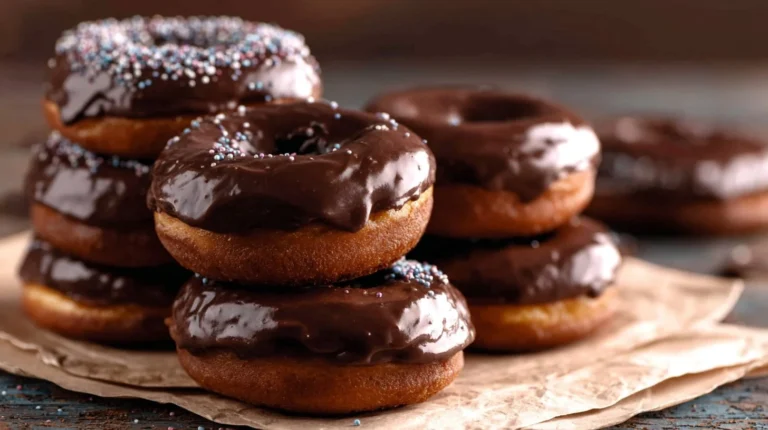 Chocolate Glazed Baked Mini Donuts
