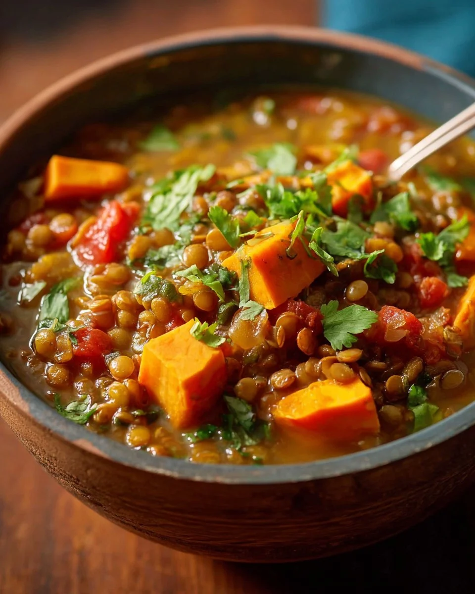 Creamy Thai Sweet Potatoes And Lentils