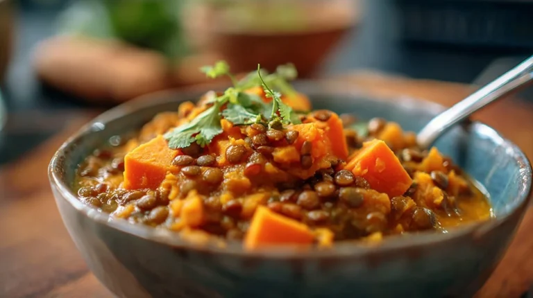 Creamy Thai Sweet Potatoes And Lentils