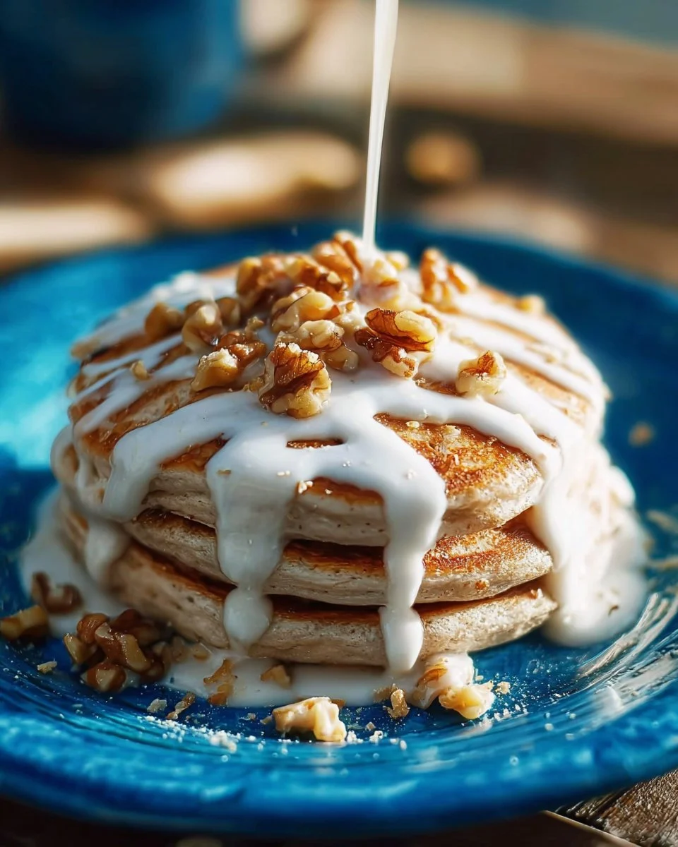 Healthy Cinnamon Roll Pancakes