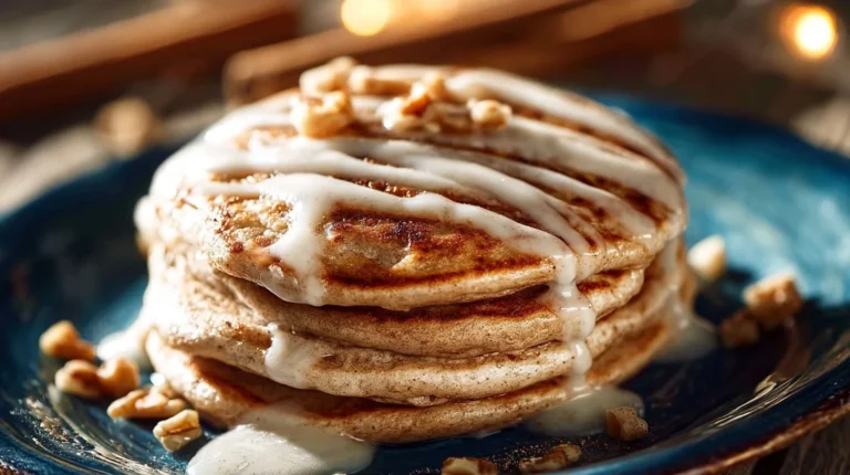 Healthy Cinnamon Roll Pancakes