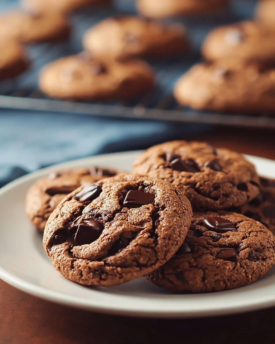 Malted Double Chocolate Chip Cookies