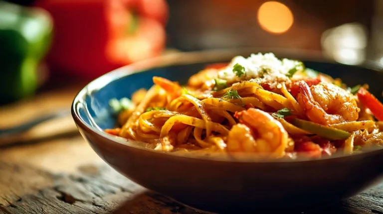 Skinny Fajita Shrimp Pasta
