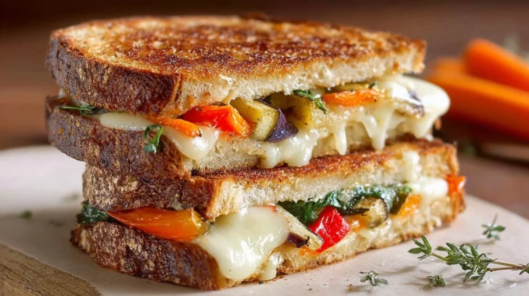 Three Cheese Roasted Vegetable Grilled Cheese